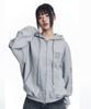 Easy No Easy Needle Work Zip-Up Hoodie - Grey
