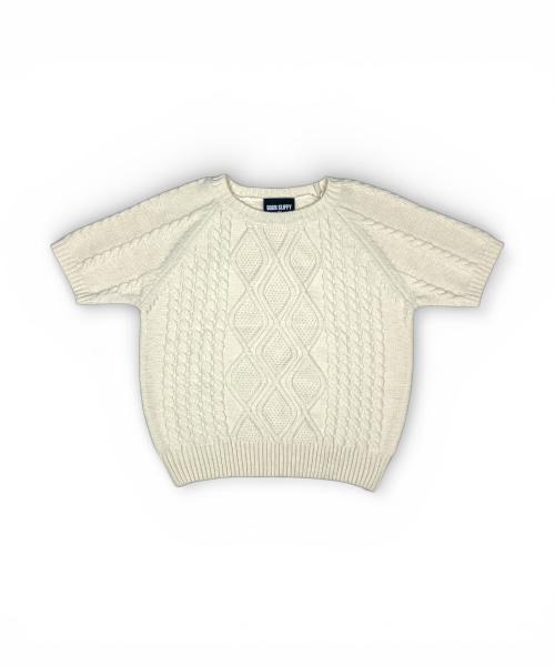 Bonseullipi Cable Half Sleeve Knit (Ivory)