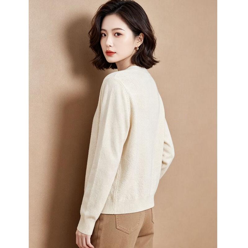 Women's V-Neck Single-Breasted Knit Cardigan