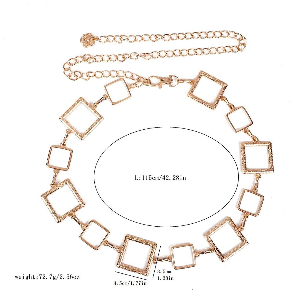 Bohemian Style Engraved Metal Waist Chain for Dresses and Jeans