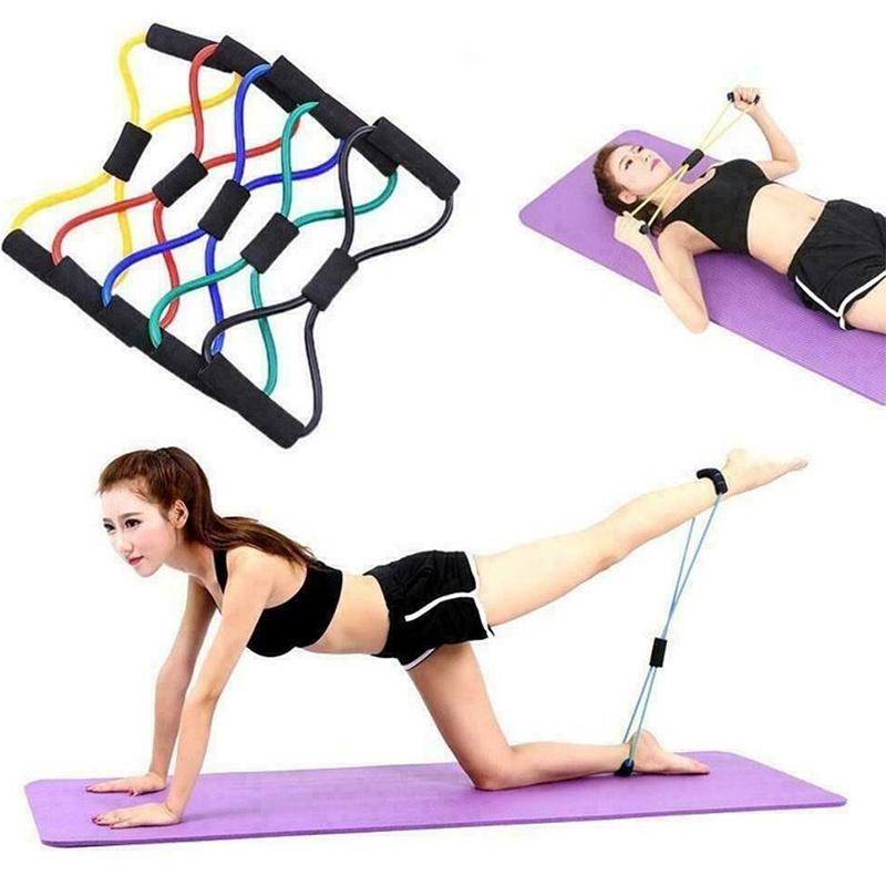 Lightweight And Easy To Store 8-shape Resistance Band With Comfortable Foam Grips