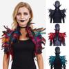 Costume Luxury Feather Shawl Punk Halloween Adjustable Feather Shrug Shawl Gothic Retro Shoulder Fake Collar Cosplay Party