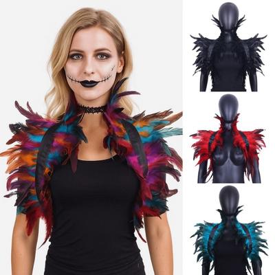Kostüm Luxus Feder Schal Punk Halloween Verstellbarer Feder Schulterumhang Gotisch Retro Schulter Fake Kragen Cosplay Party