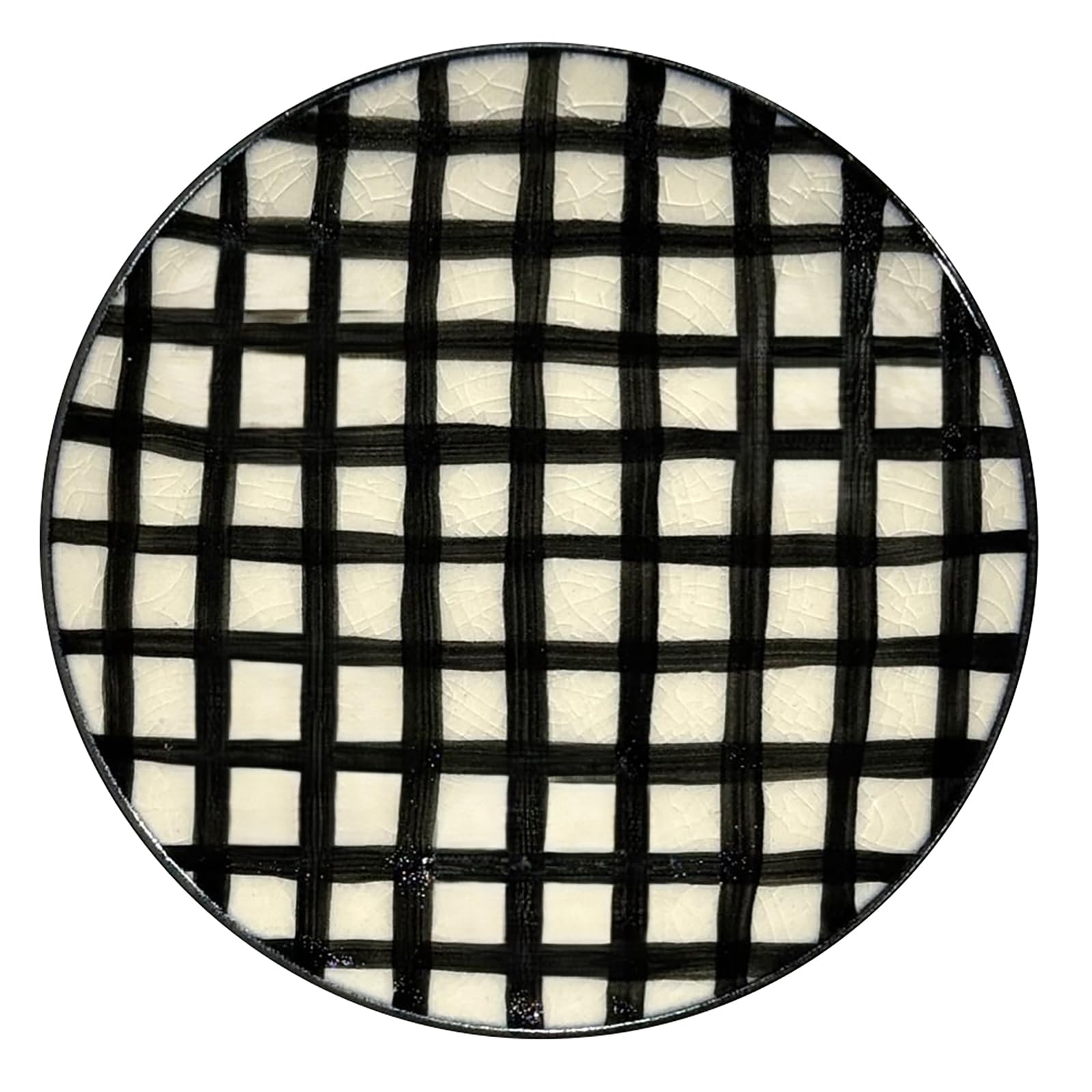 

Тарелка 24to3, Клетчатая черная ручная роспись, Тарелка 5 дюймов, Прибл.. 15см