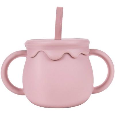 Little Cloud Baby Honey Pot Multi Silicone Straw Cup 250ml, 1 Piece, Rose Pink