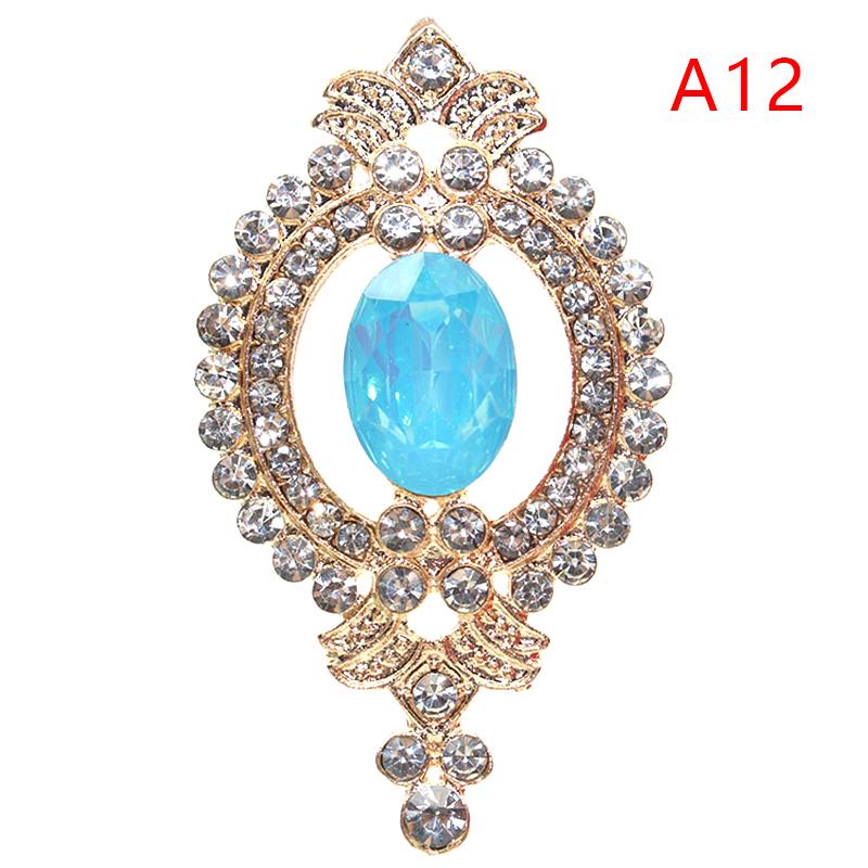 Exquisite 27*48mm Alloy Rhinestone Buttons Wedding Decoration Diy Flat Back Clothing Scrapbook Craft Supplies