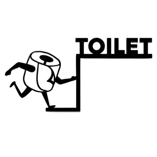 Klebe-Badezimmer-Schild Lustiges Türschild, Metall-Wandkunst für den Denkraum mit humorvollen Zitaten, Selbstklebende Büroplakette Toilette für Toilettenraum, Rostfrei