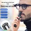 USB Rechargeable Electric Nose Hair Trimmer for Men - Mini Shaver and Scissors