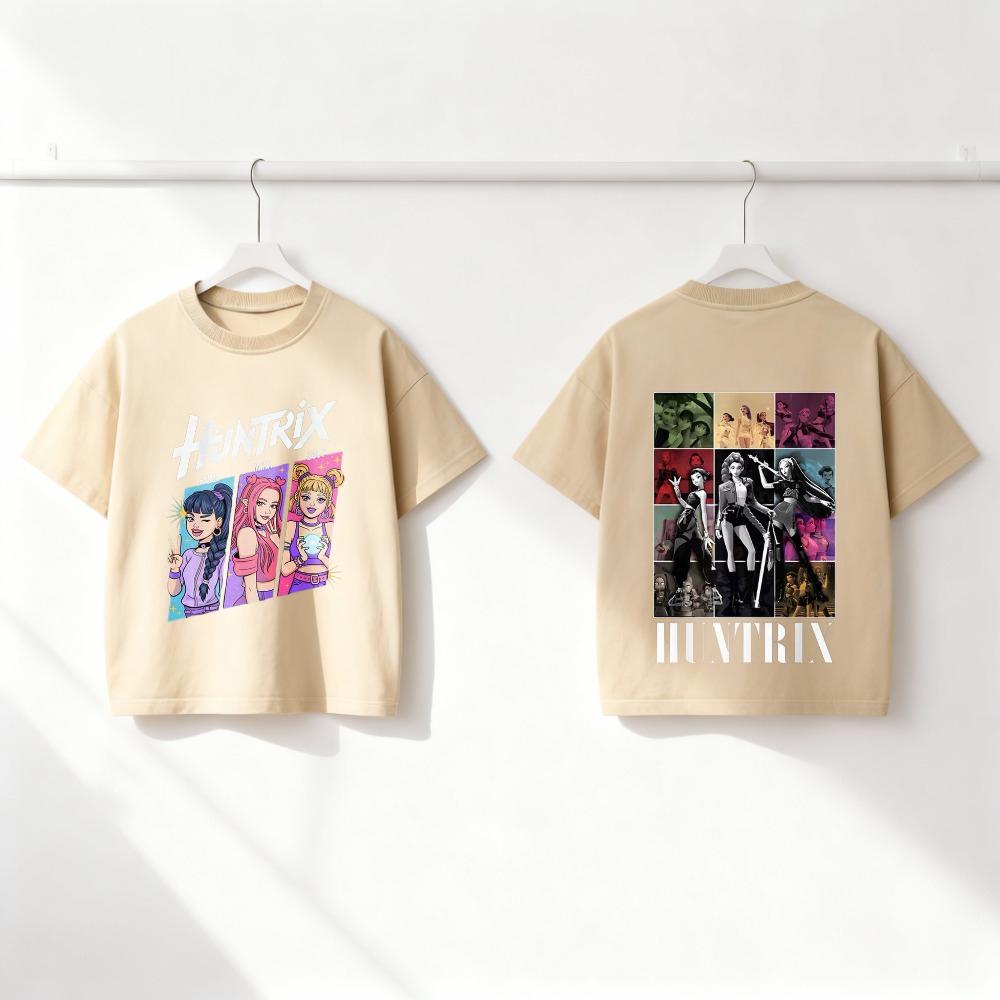 Children Wear Popular Huntrix Hunter Kid Short Sleeve T-Shirt Pattern Casual Sporty Tees Costume