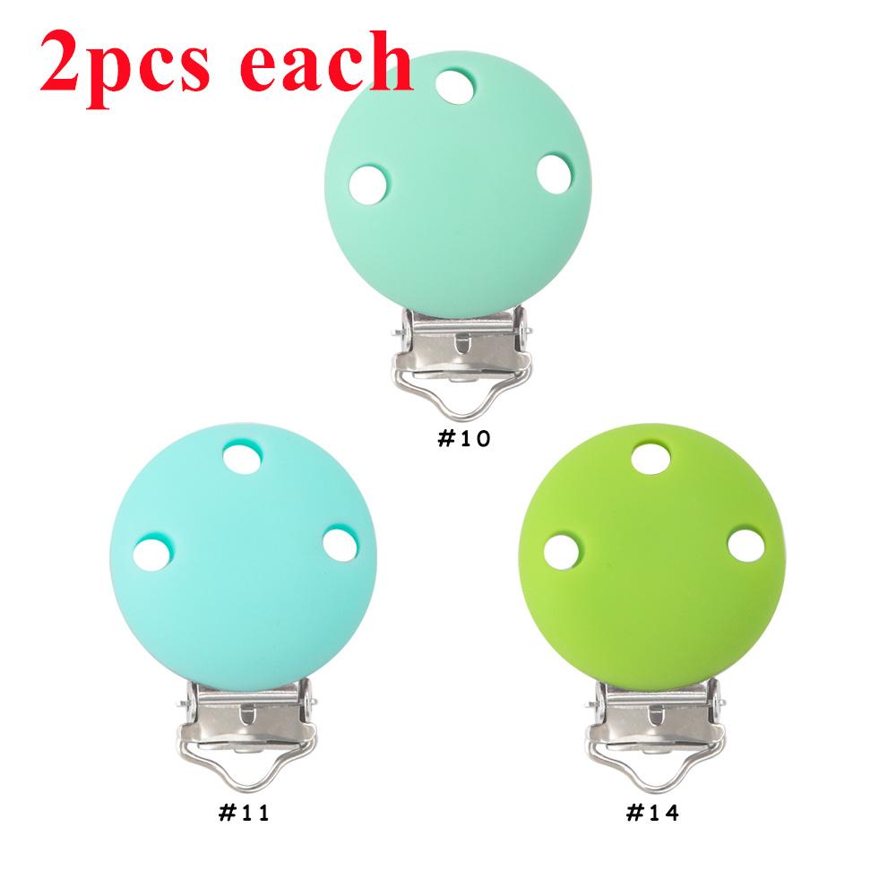 6pcs New Color 30mm Silicone Round Metal Clips DIY Bag Hat Chain Keychain Holder Clamps Jewelry Handmade Accessories