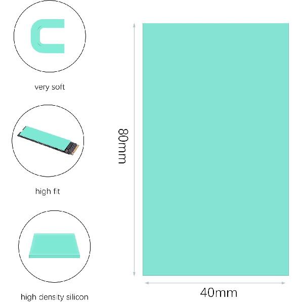 Thermal Pad, Thermalright JLJ Silicone Thermal Pads 80x40x1mm, High Temperature Resistance and Non Conductive for Laptop Heatsink/GPU/CPU/LED Cooler