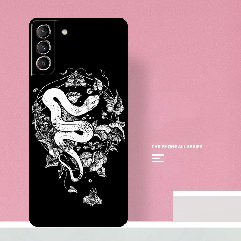 Umělecký obal na telefon s ilustrací hada Pro Samsung Galaxy S25 S26 Ultra S20 S21 S22 S23 S24 S10 Plus S25 FE Kryt Coque