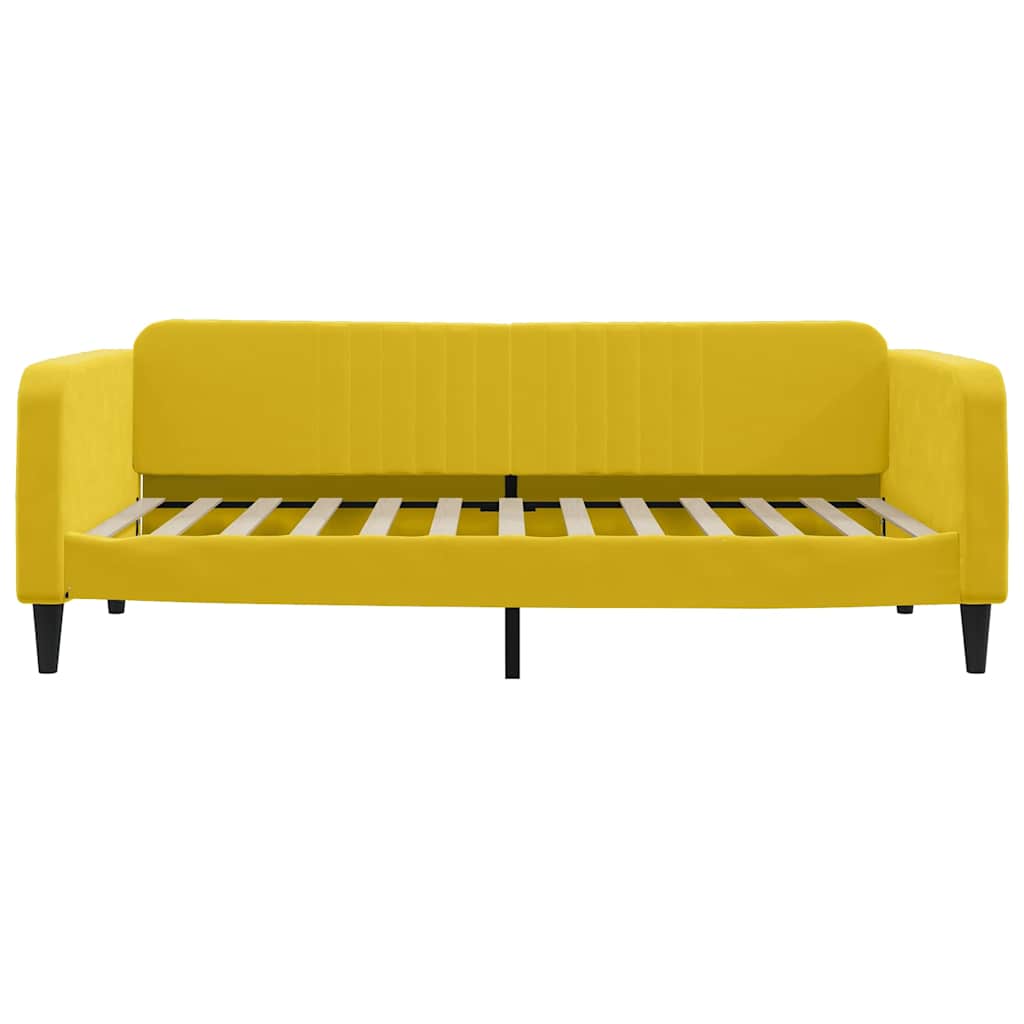 Vidaxl Sofa Z Materacem Do Spania, Żółta, 100X200 Cm, Aksamit