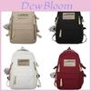 Ulzzang Canvas Backpack For Girls Korean Style Fashionable Streetwear Nylon Material Cow Print Design