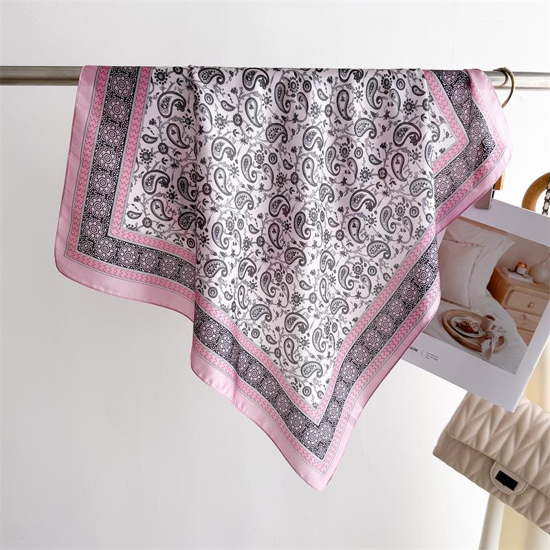 Cashew 70cm Kleines Quadratisches Tuch Imitation Seidentuch Kopftuch Bedrucktes Halstuch Professionelles Tuch