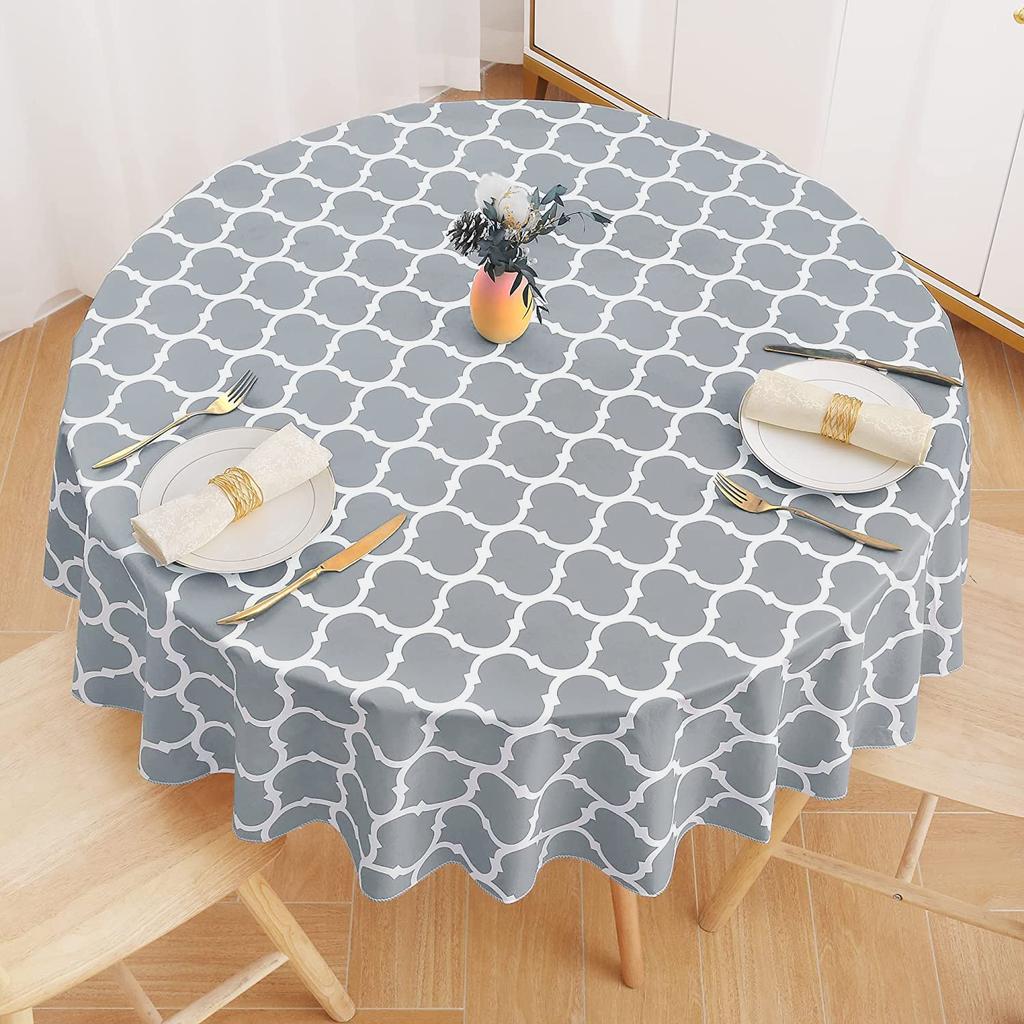 Waterproof Tablecloth Heat -Resistant Round Pvc Table Cloth For Wedding Kitchen Dining Desk Moroccan Table Coat Cover