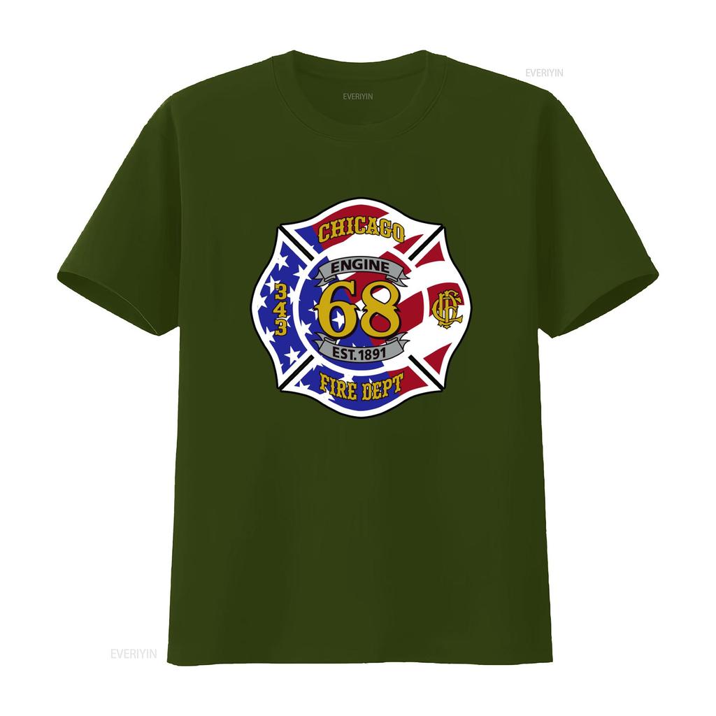 Chicago Fire Departunisext Engine 68 Est 1891 Un T Shirt For Vintage Top For Everyday Wear Fashion Homme