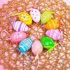 12Pcs/Set Cartoon Easter Hand Painted Egg Easter Egg Artificial Egg Pendant  Party Decoration