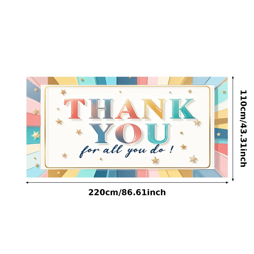 Thank You Banner High-quality Material Recognition Banner Colorful Design Thank You Sign for Team Building Office Decoration
