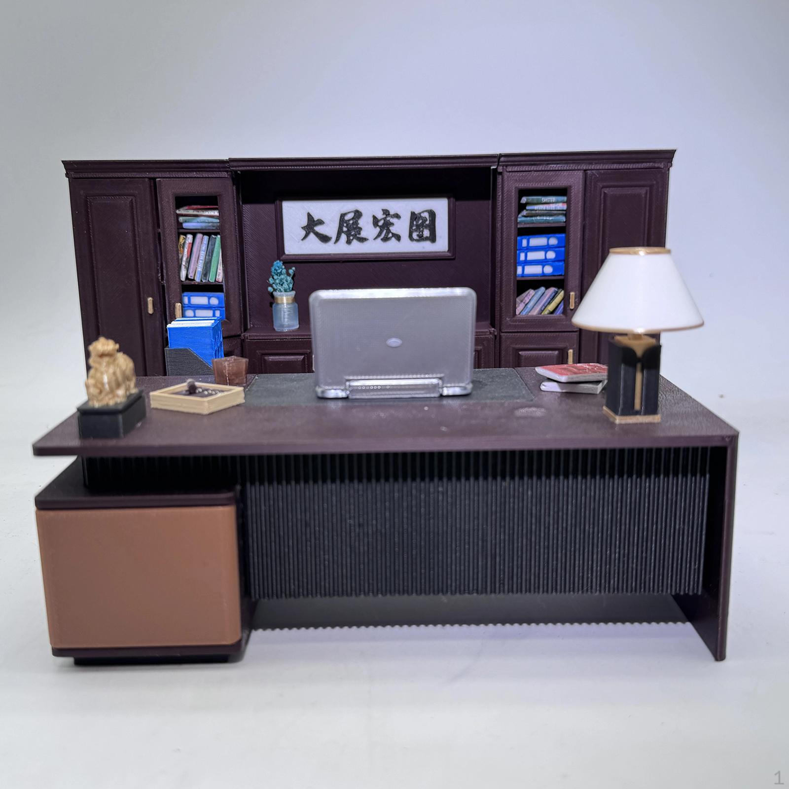 1/12 Miniature Office Furniture Set Dollhouse Decoration Ornament Sturdy Photo Props