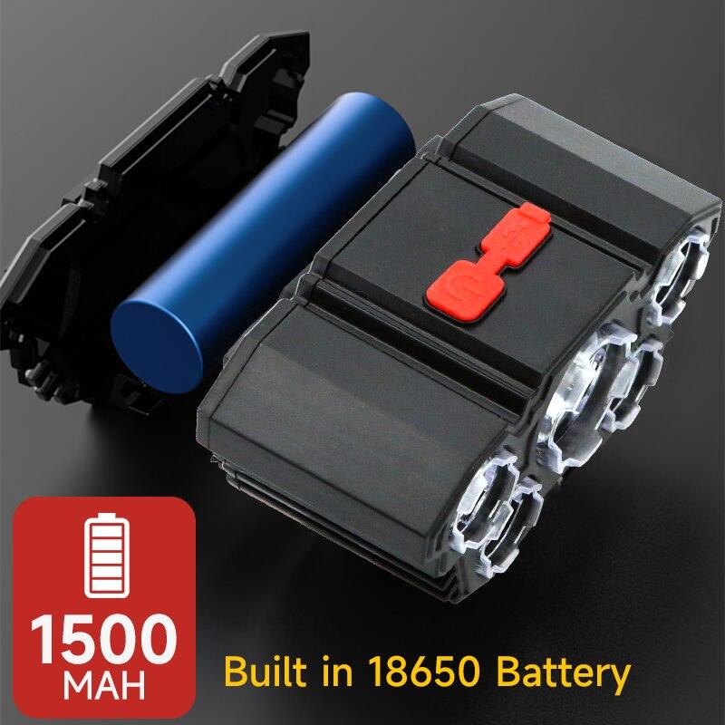 5 Led hodelykt USB oppladbar hodelommelykt lys hodelykt 2000mAh bærbar lommelykt utendørs camping Søkelys