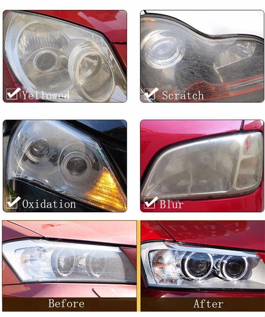 Headlight Lens Restoration Repair System Headlamp Renewer Removes Yellow Stain