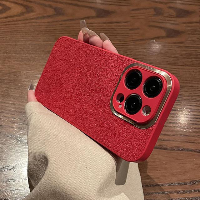 Metal Lens Protection Leather Phone Case For Iphone 14 13 12 11 Pro Max 14 Plus 14pro 11 Shockproof Bumper Matte Silicone Cover