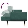 2 Seater Sofa Bed with Footstool Dark Green Velvet