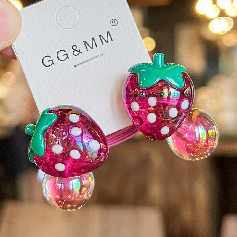 

2 шт. Новые головные уборы Принцесса Клубничка Милые детские эластичные резинки для волос Детские веревки для волос Аксессуары для волос для девочек