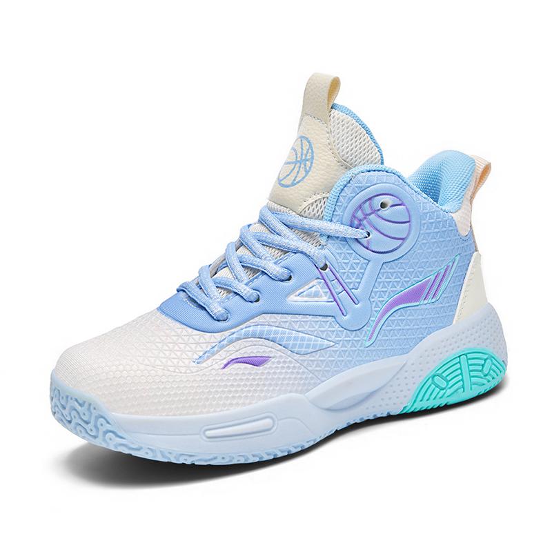 

31-40 Детская обувь больших размеров, противоскользящая, износостойкая, модная спортивная обувь для детей, баскетбольные кроссовки с высоким верхом 31 синий