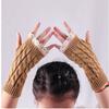 Long Fingerless Mittens Lace Trim Women Knitted Gloves Fashion Wrist Mittens  Women Use