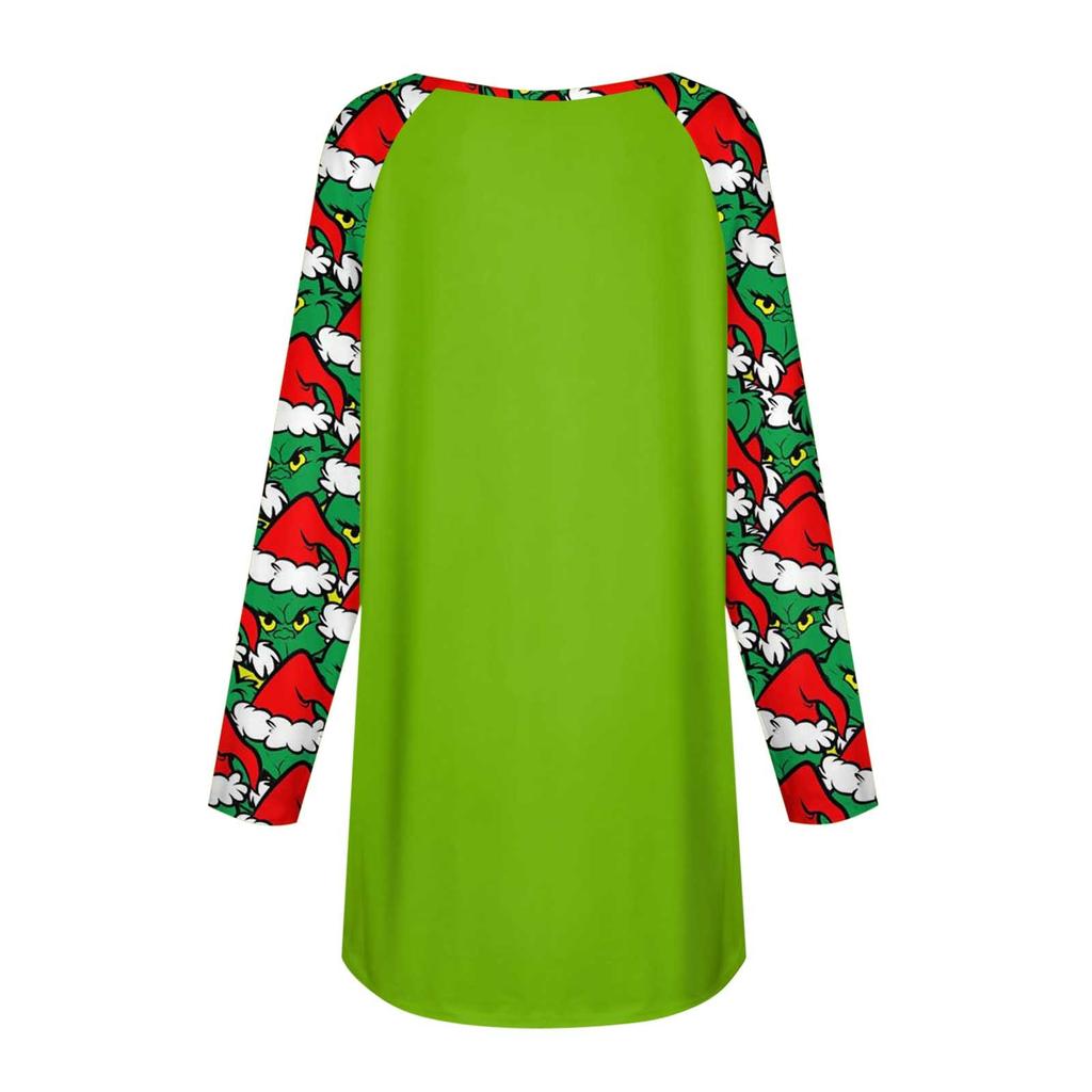 Dámské podzimní a zimní tričko s dlouhým rukávem a kulatým výstřihem ležérní tričko s dlouhým rukávem