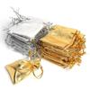 10Pcs Silver/Gold Colors Gift Bag Adjustable Jewelry Packing Drawstring Velvet Bag Wedding Party Gift Cotton Bags Pouches