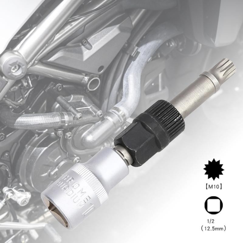 M10 Alternator Pulley Socket Drill Bit with 33 Teeth Tool Alternator Pulley Center Bolt Remover Socket Wrench Tool