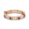Blue Sapphire Eternity Band Ring - 925 Sterling Silver Rose Gold Vermeil
