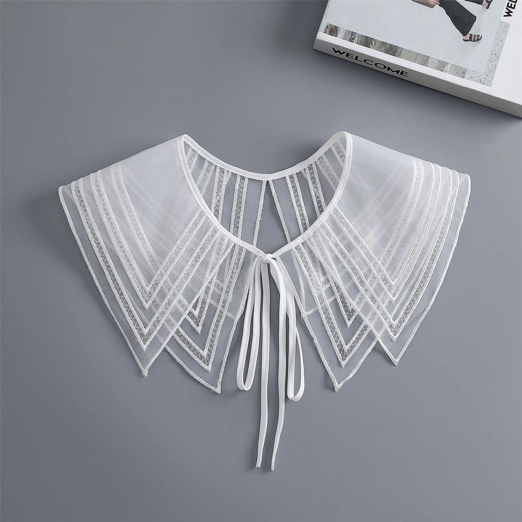 Gefälschter Kragen aus Spitze für Frauen, großes Revers, Puppe, falscher Kragen für Damen, Fliege, Schal, weißes Hemd, abnehmbarer Kragen, Hals, Schleife, Krawatte