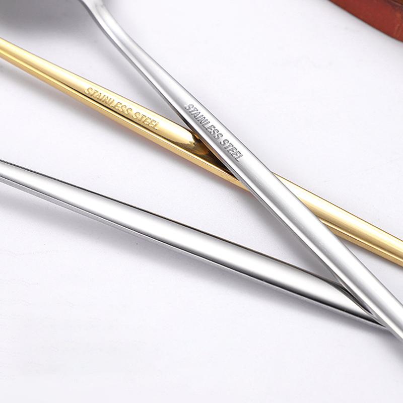 Stainless Steel Flatware Spaghetti Fork Steak Knife Dessert Ice Cream Spoon Set Reusable Tableware Kitchen Utensils Accessories