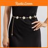Metal Fashionable Flower Waist Chain With Rhinestone Decoration For Daily