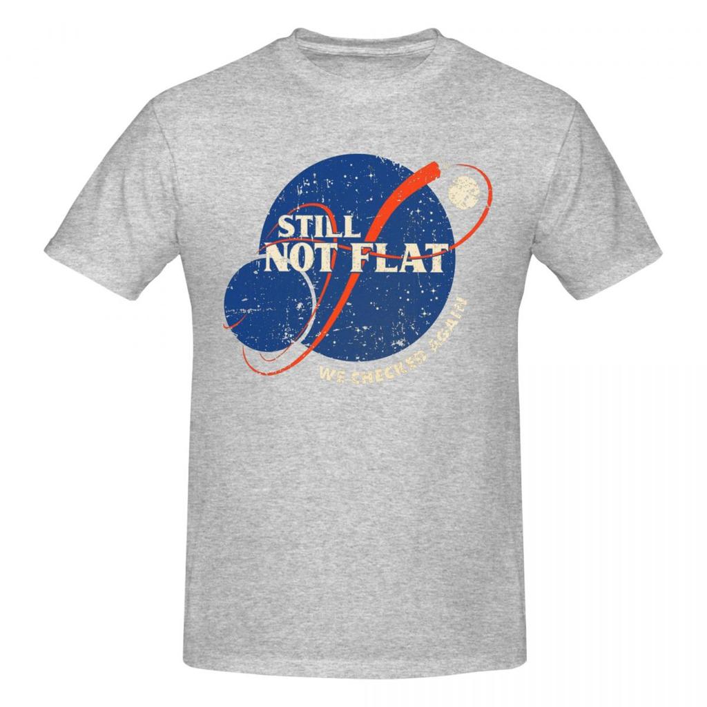 Unisex Funny Spaceinspired Parody Planets Still Not Flat We Checked Again Science Astronomy Trending T Shirt Cotton Unisex Clothing