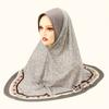 Modischer Chiffon Sofort-Hijab Vollabdeckung Kopf Damen Weicher Chiffon Amira Schal Islamische Frau Ramadan Kopftuch Bedruckter Turban