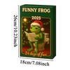 Christmas Advent Calendar Cute Fun 2D Acrylic Frog Figurine Ornament Count Down Calendar Cartoon Frog Christmas Gifts For Kids