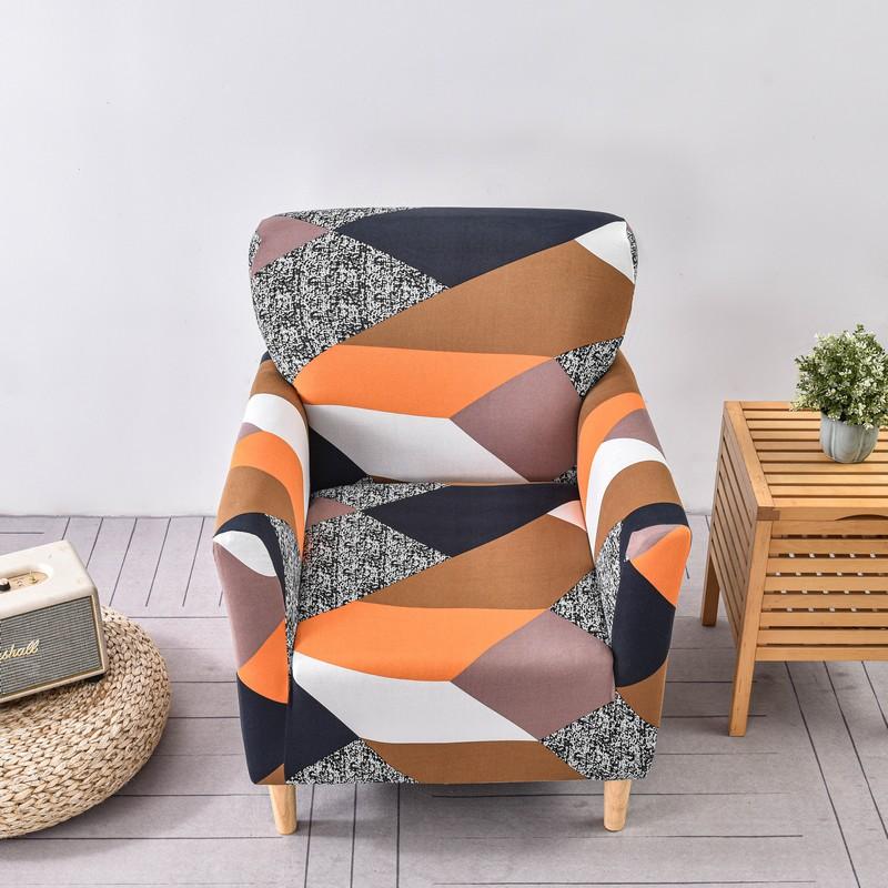 1Pc Printed Soft Armchair Covers Elastic Club Tub Chair Slipcovers Single Sofa Covers Home Bar Counter El