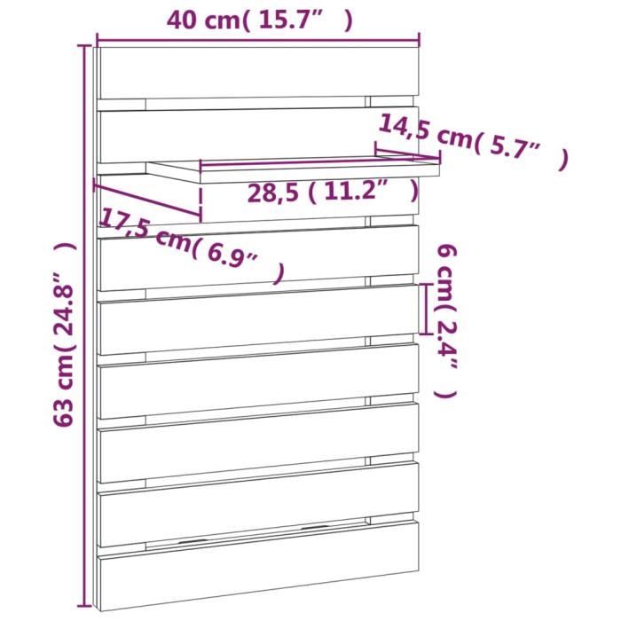 VidaXL Étagères de chevet murales 2 pcs Gris Bois de pin massif 824770