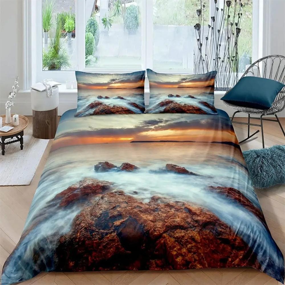 

Комплект постельного белья Smoky Mountain Misty Forest, комплект постельного белья Queen Size, серые деревья, природный пейзаж, художественное одеяло 135X200cm-2pcs