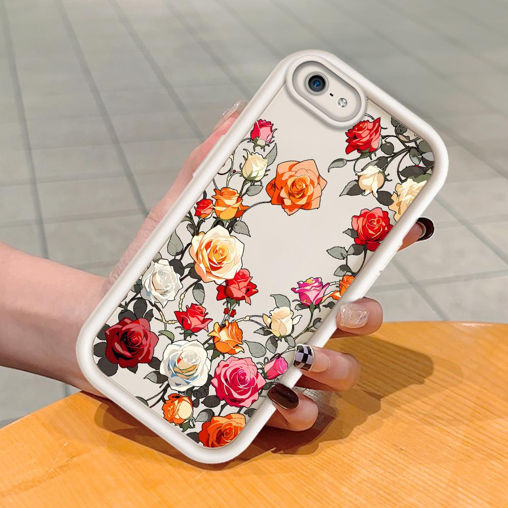 

М яка силіконова квадратна драбина з друкованим малюнком Корпус для телефону Повне покриття Камера Протиударний захист Гумовий чохол для iPhone Infinix Tecno OnePlus iPhone 6 Plus білий