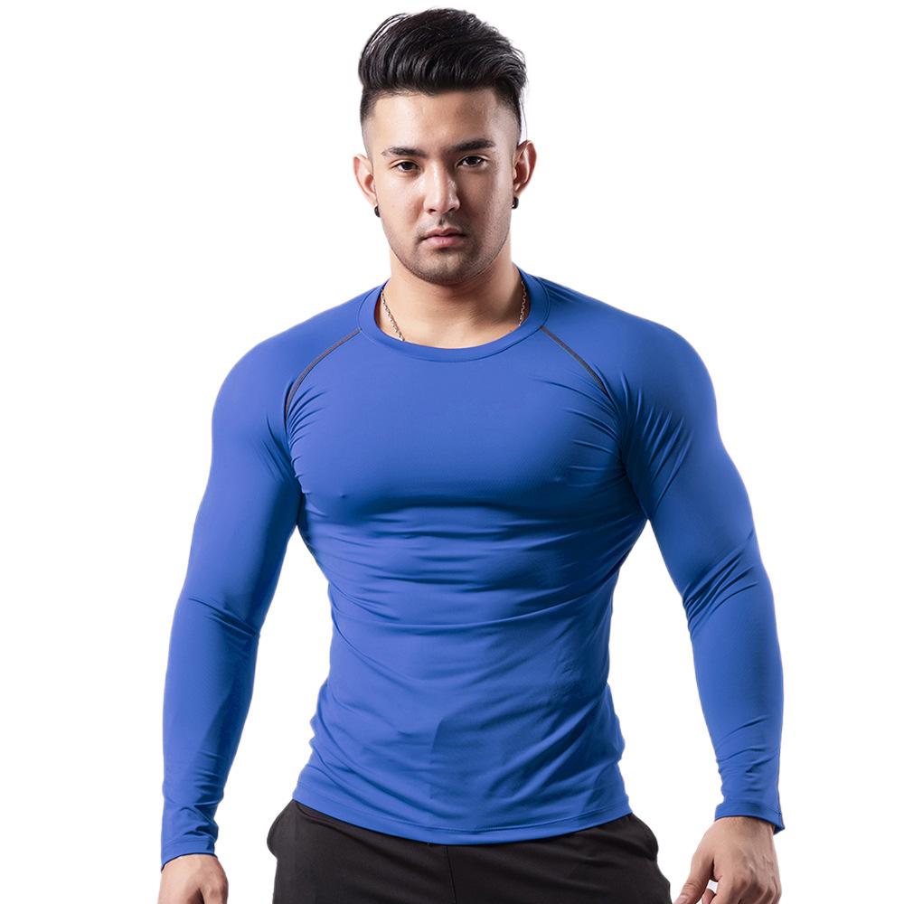 Men Running Long Sleeve T Shirts Gym Running Quick-Dry Tights Shirts Fitness Compression Sportswear Tops