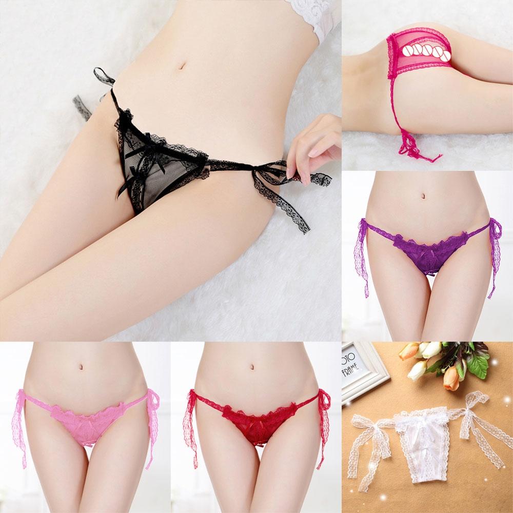 Sexy Sheer Thong Gstring Women's Lace Panties Open Crotchless Underwear