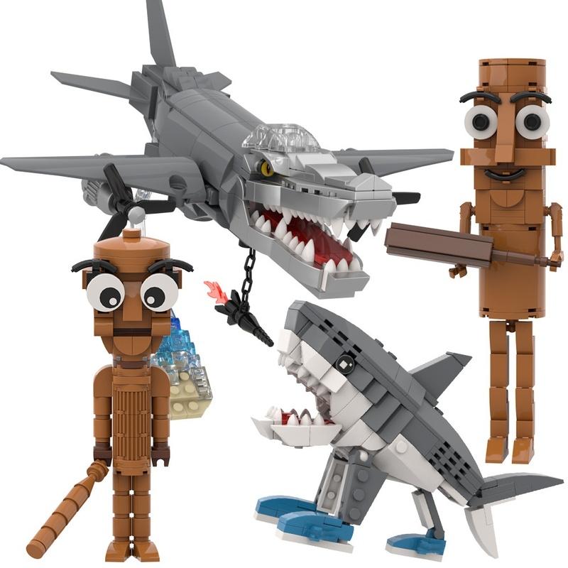Tung Tung Tung Sahur Figure Building Blocks Tralalero Tralala Shark Toy Figure Lirili Larila Toy Bombardiro Crocodilo Gift