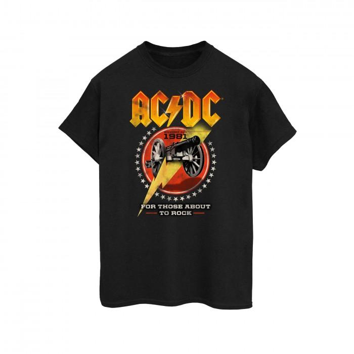 

AC/DC Womens/Ladies For Those About To Rock 1981 Cotton Boyfriend T-Shirt M