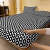 1 Simple Modern Geometry  Printed Matte Fitted Sheet, Bedroom Printed Bed Cover, Bedding (Excluding Pillowcases)